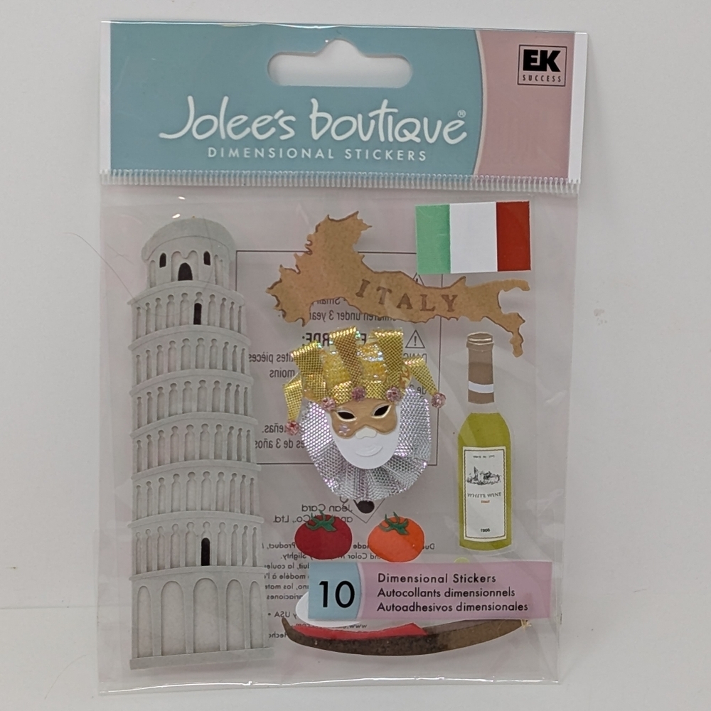 Jolee's Boutique Stickers Dimensional Italy Tower Pisa Wine Tomatoes